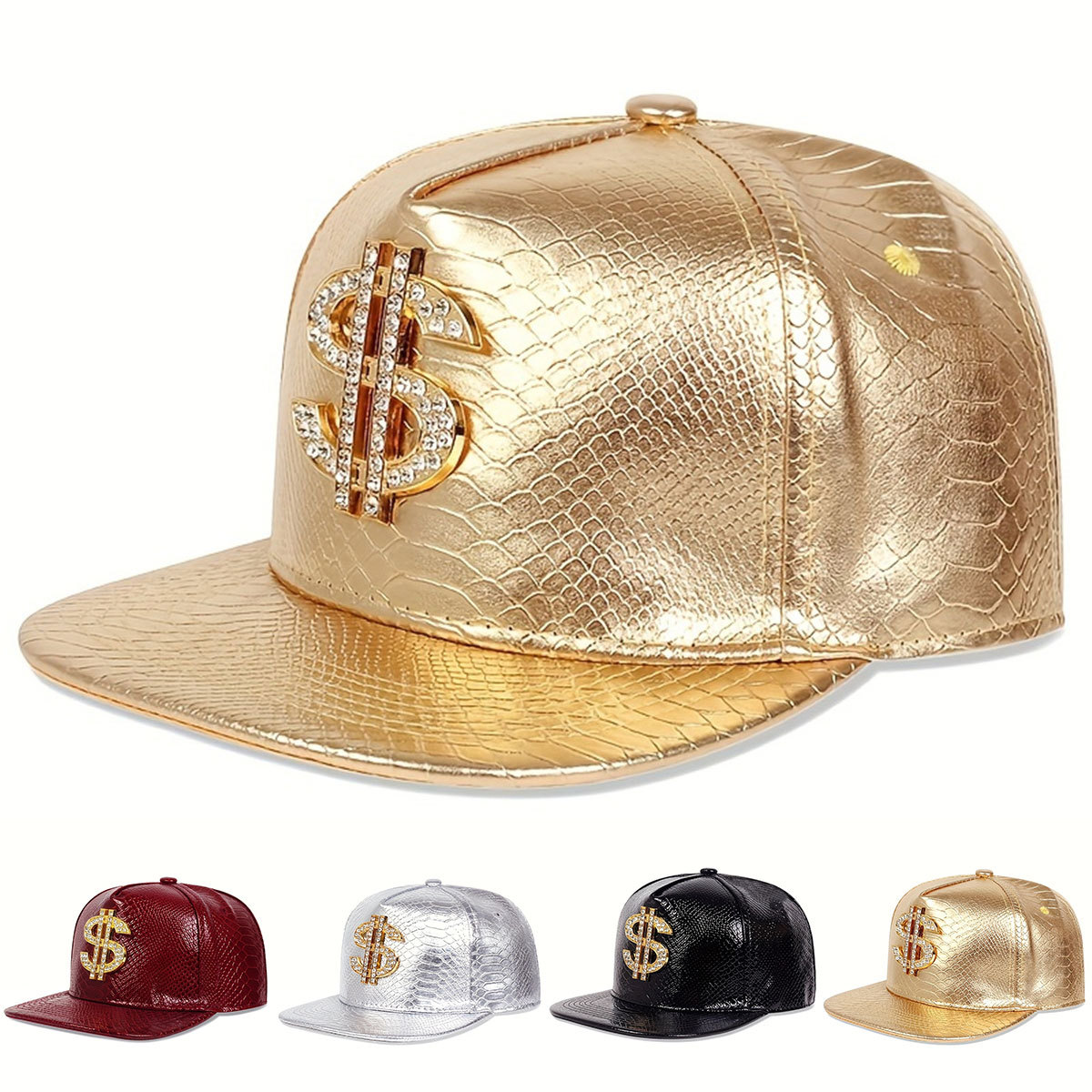 Baseball Cap Structured - قبعة بيسبول جلدية بتصميم علامة الدولار