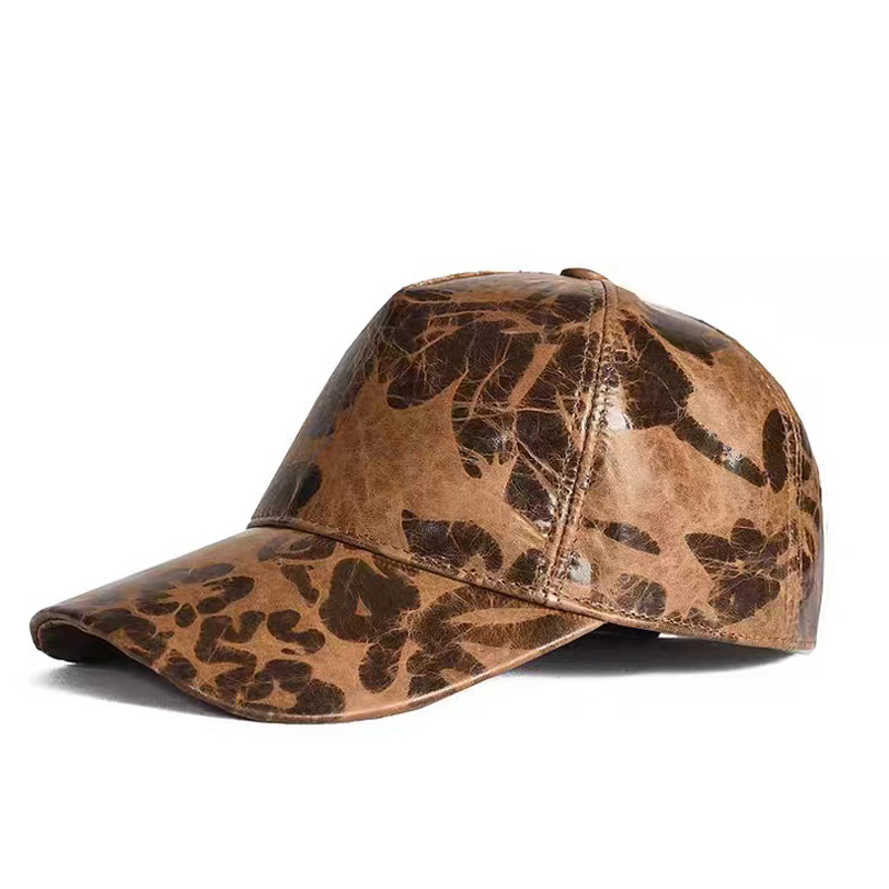 Baseball Cap Structured - خطابات مطبوعة قبعات البيسبول الجلدية للرجال